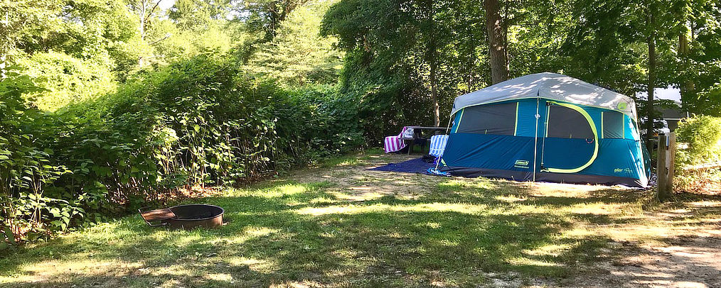 Tent site at Shady Knoll Campground